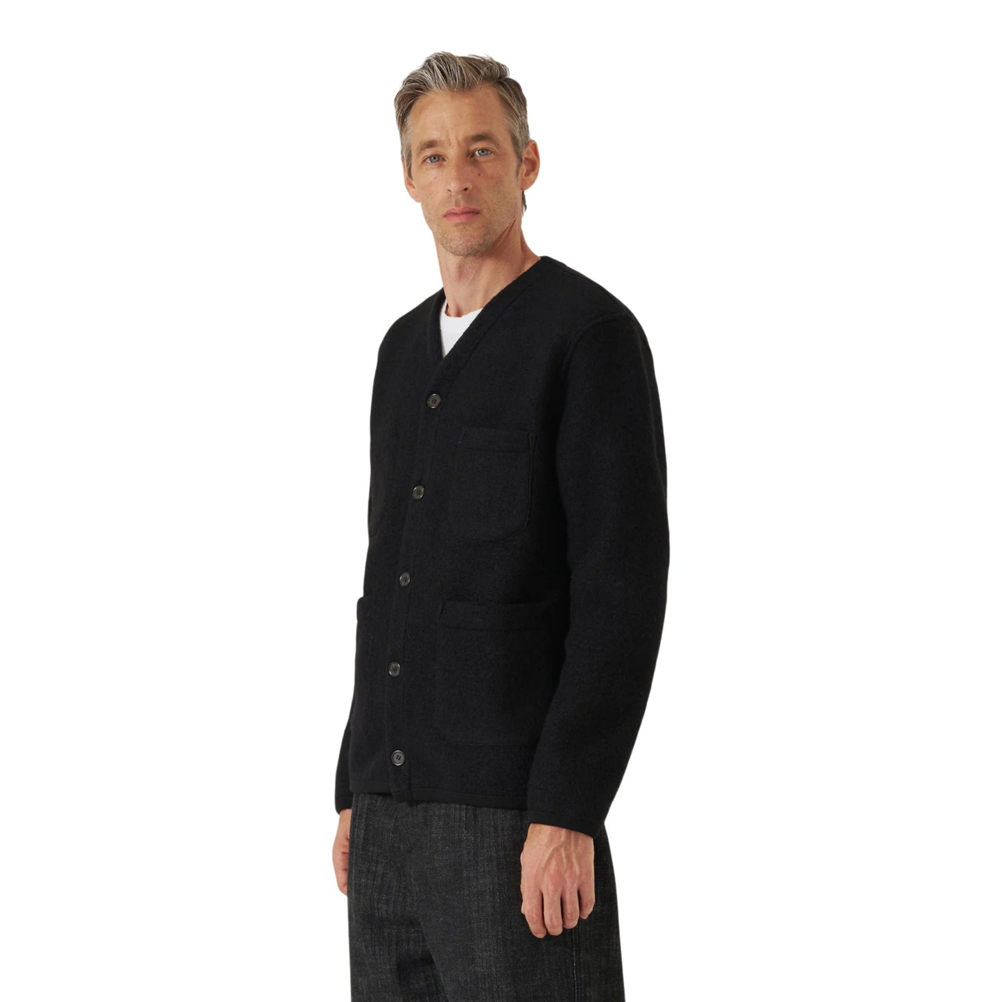 Cardigan Universal Works Wool Fleece - Black