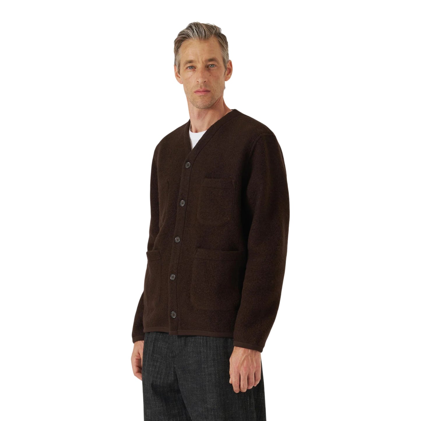 Cardigan Universal Works Wool Fleece - Brown