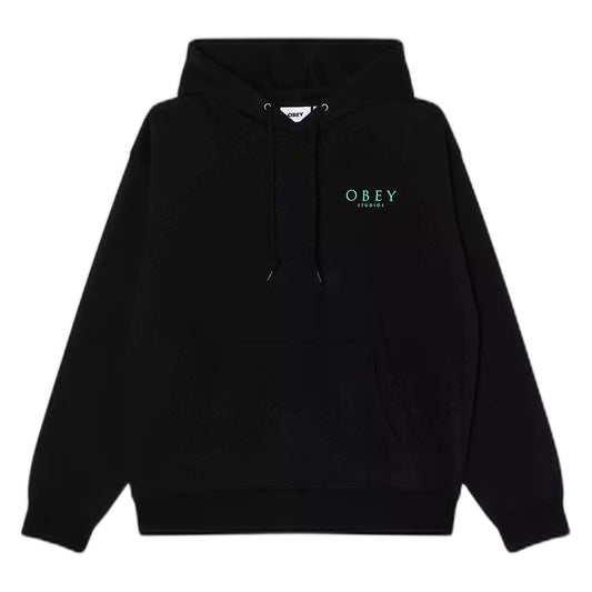 Felpa Obey Flores Robus Hood Fleece - Black
