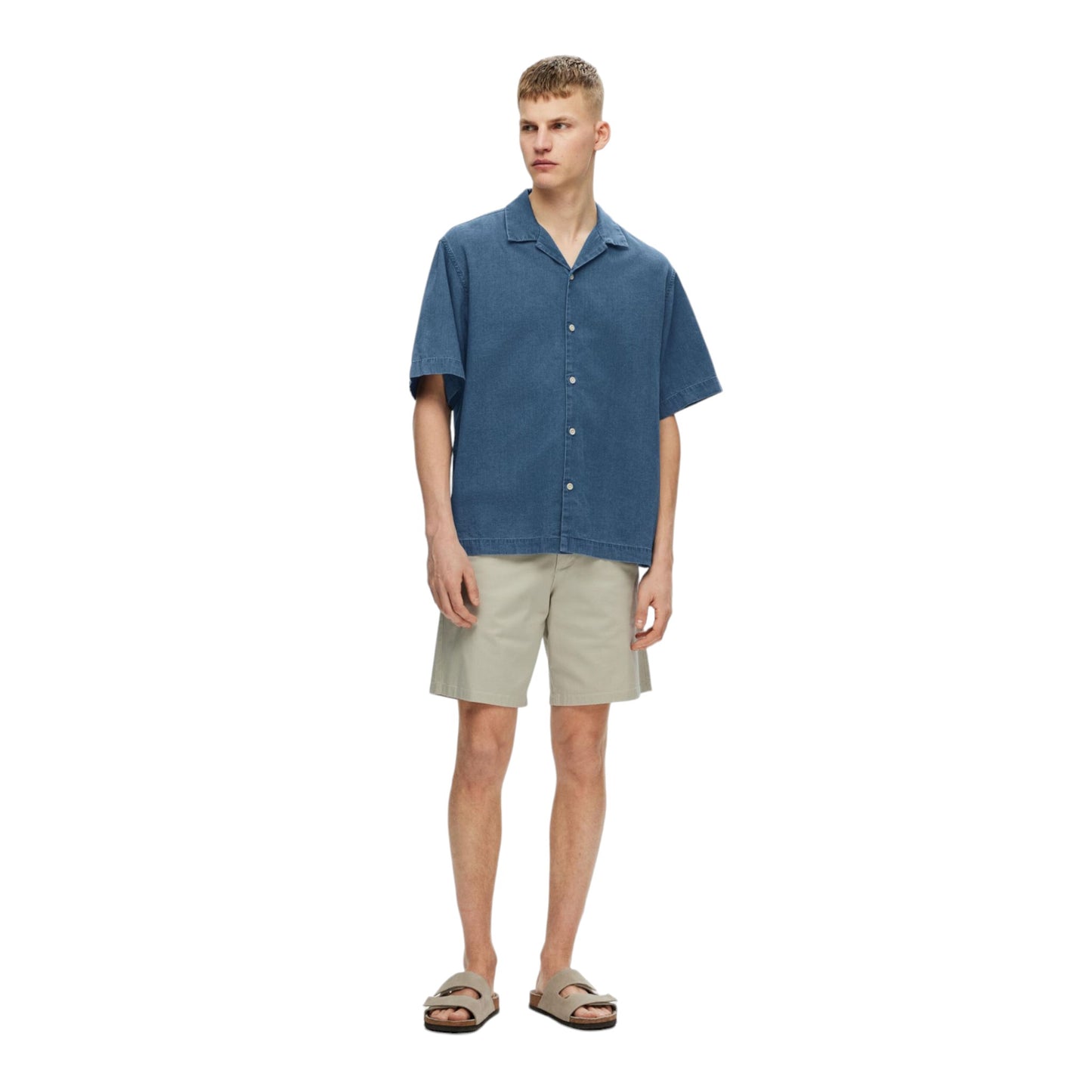 Selected Homme Denim Shirt SS Resort - Light Blue Denim Francis Concept