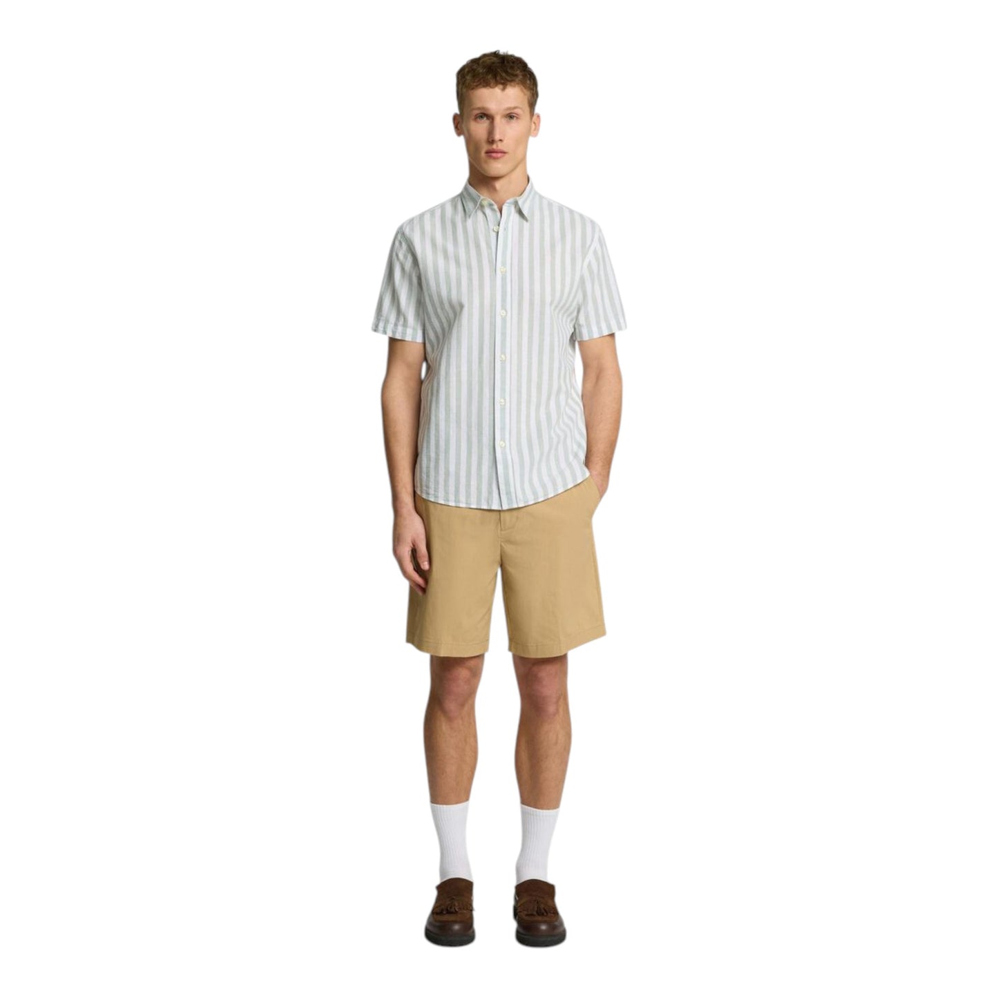 Selected Homme Regular Nico Press Shorts - Beige