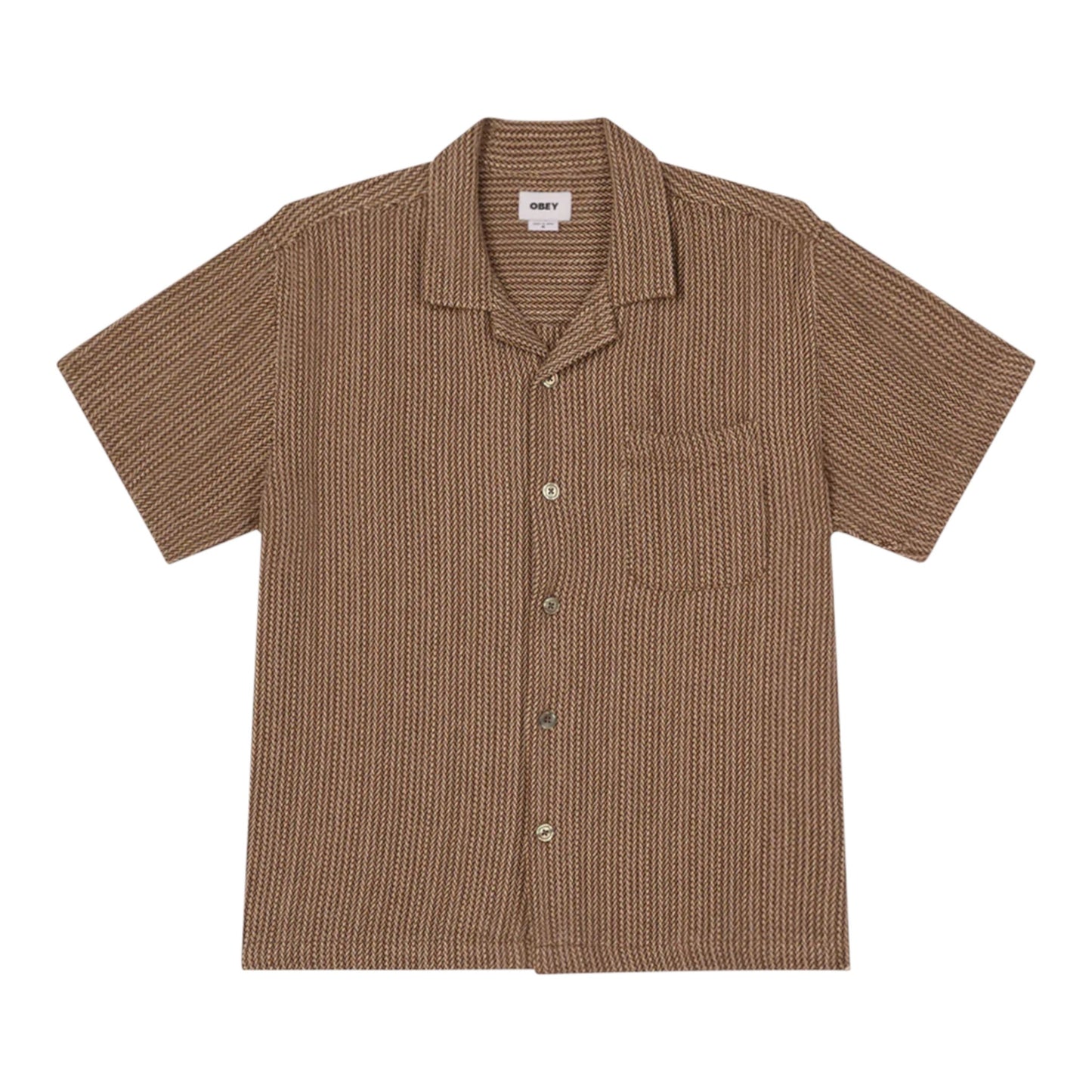 Camicia Obey Horace Woven SS - Unbleached Multi