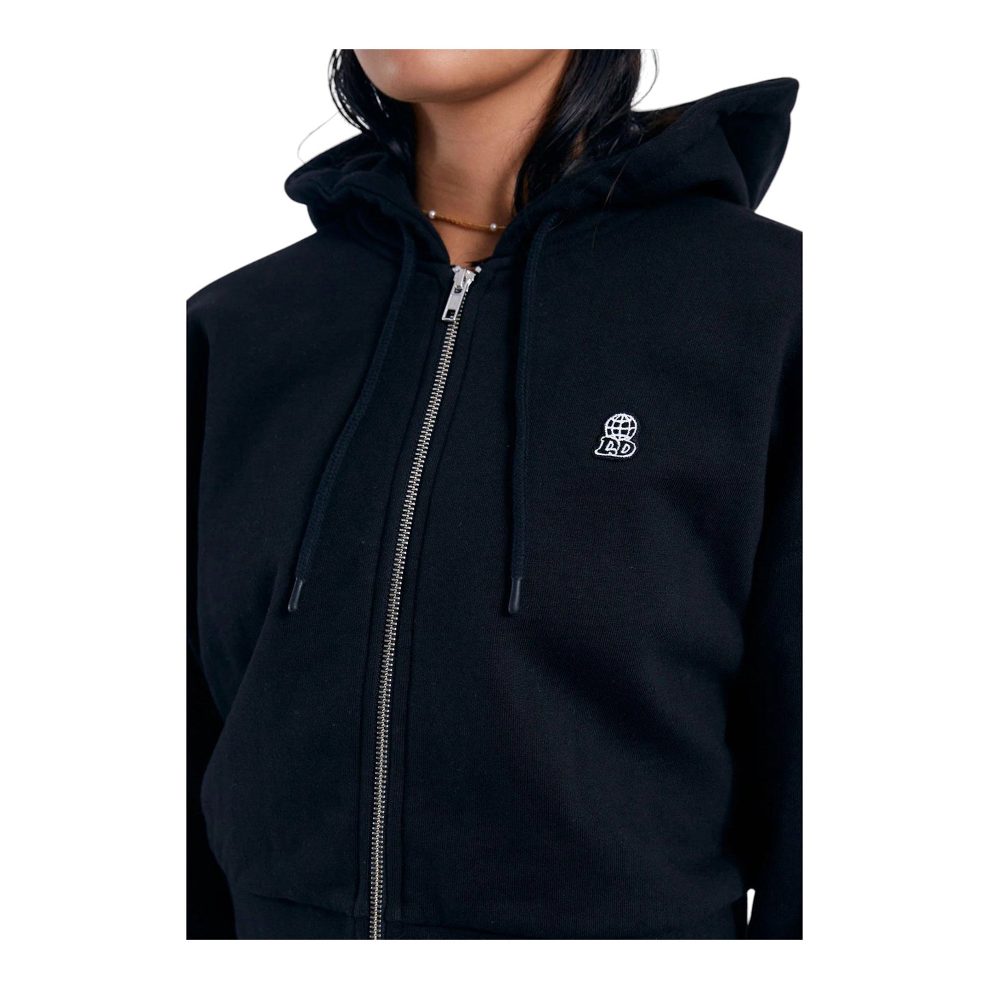Felpa Crop Dr Denim Ethel Zip Hoodie Zip - Black Francis Concept
