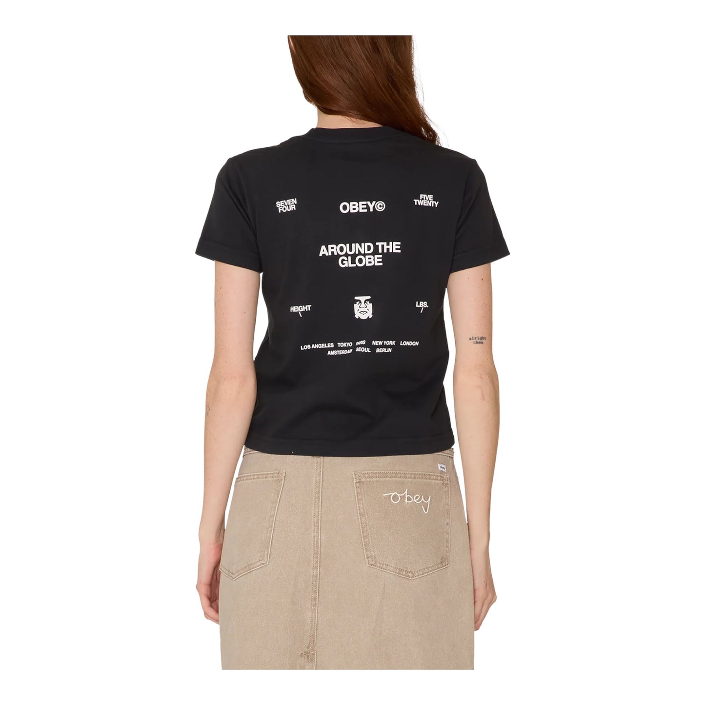 T-Shirt Obey Around The Globe Kaylin Tee - Black