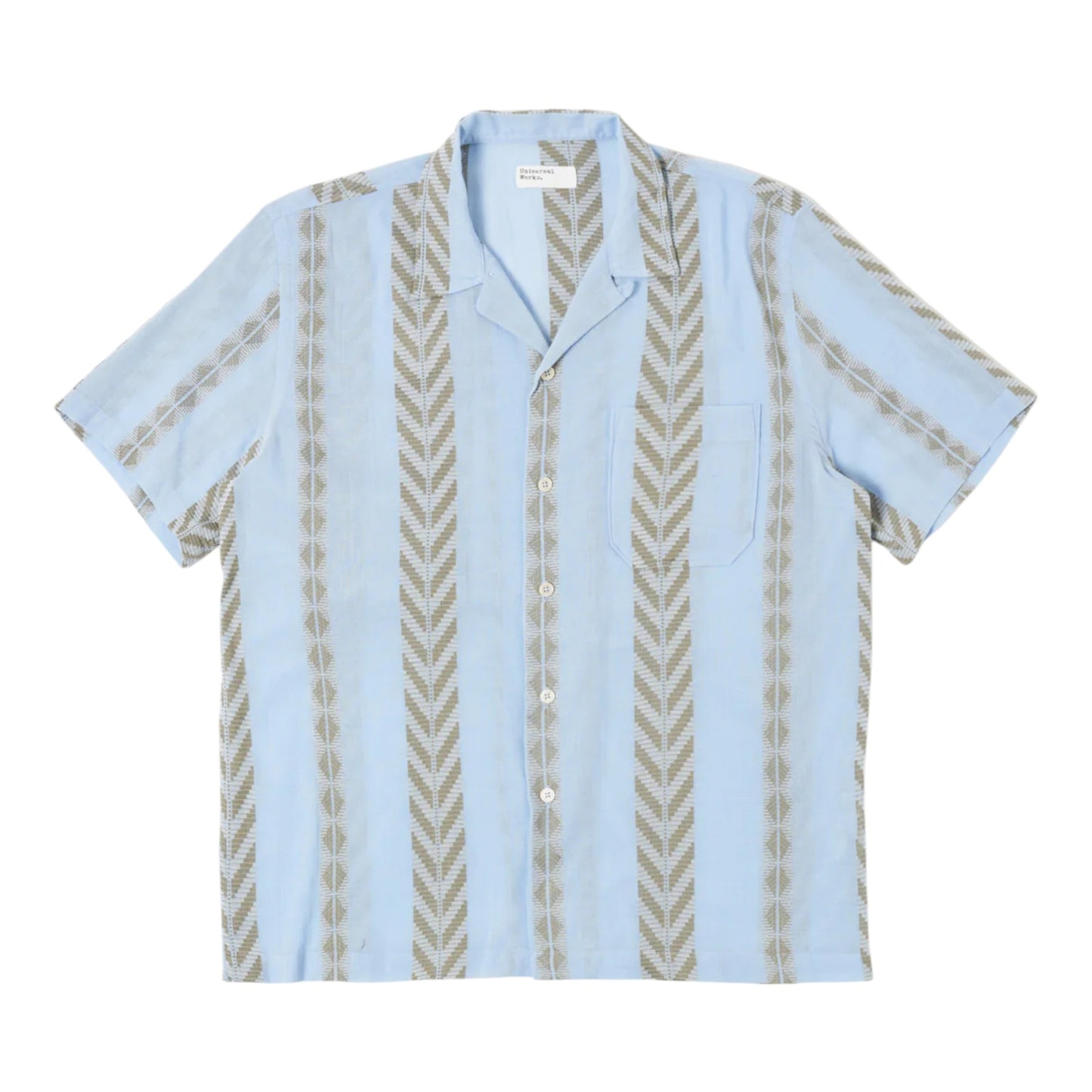Camicia Universal Works Road Shirt Hendrix Beach Stripe - Pale Blue