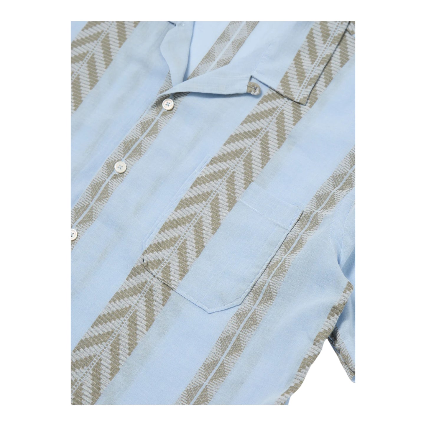 Camicia Universal Works Road Shirt Hendrix Beach Stripe - Pale Blue