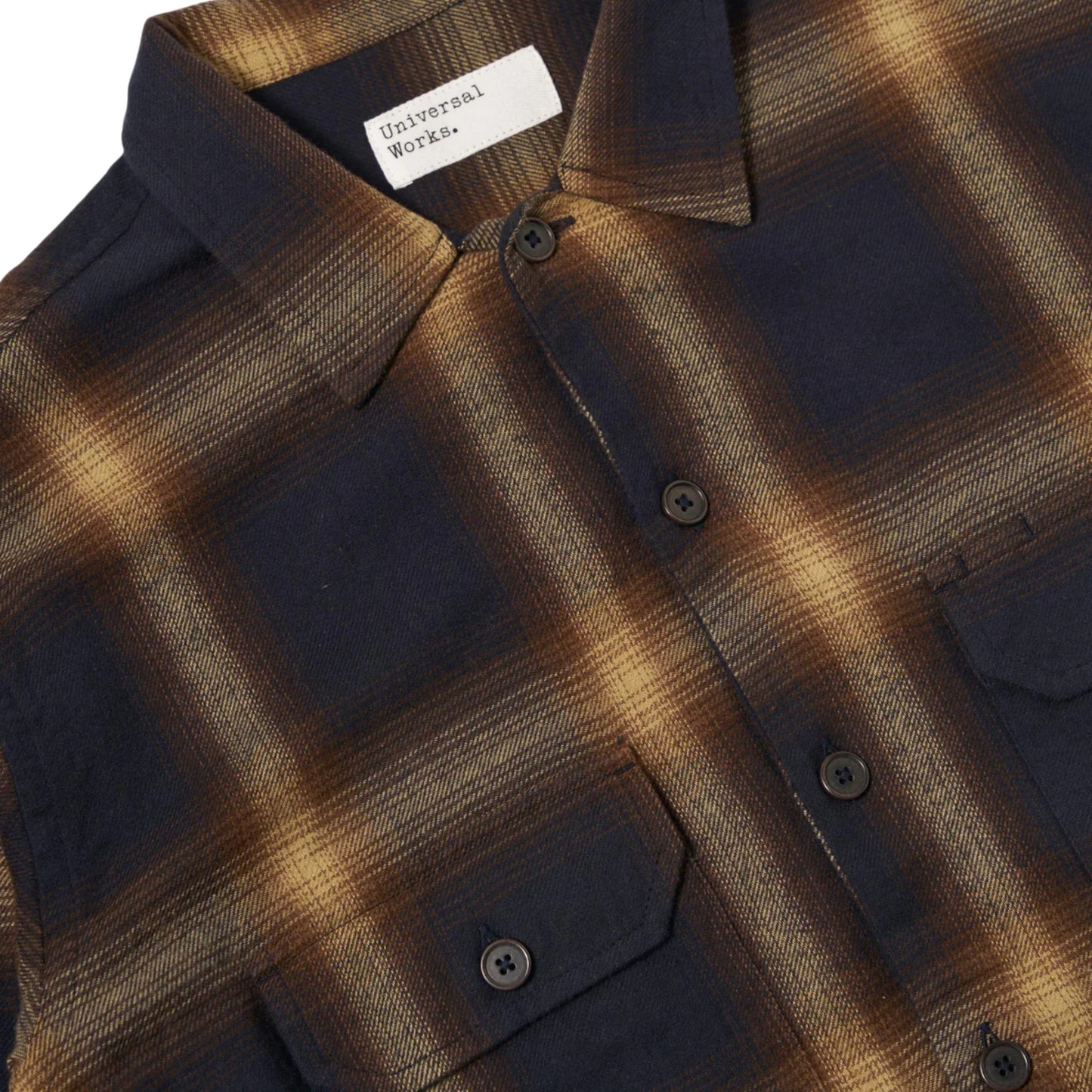 Camicia Universal Works Utility Shirt Canyon Check - Navy