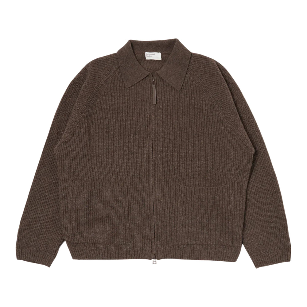 Cardigan Universal Works Zip Cardigan Eco Wool - Brown