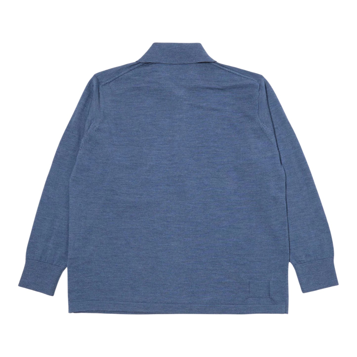 Polo Universal Works L/S Pullover Knit Merino - Airforce Blue