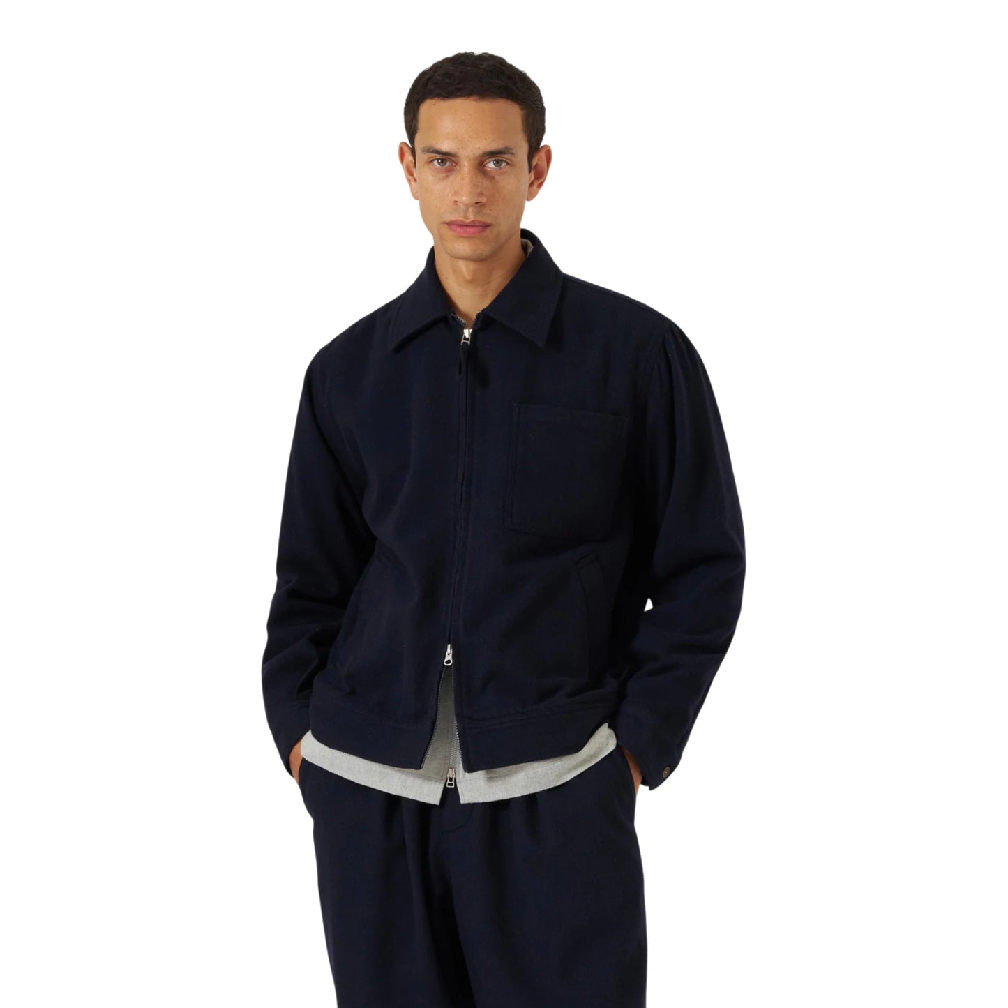 Giacca Universal Works Rose Bowl Jacket Soft Recycled Wool - Dark Navy