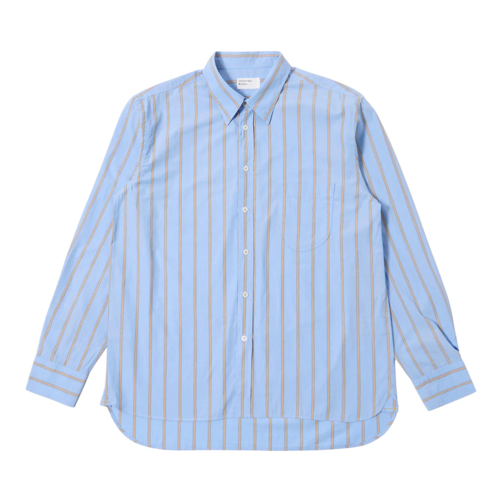 Camicia Universal Works Lazy Day Shirt Pop Stripe Four - Blue