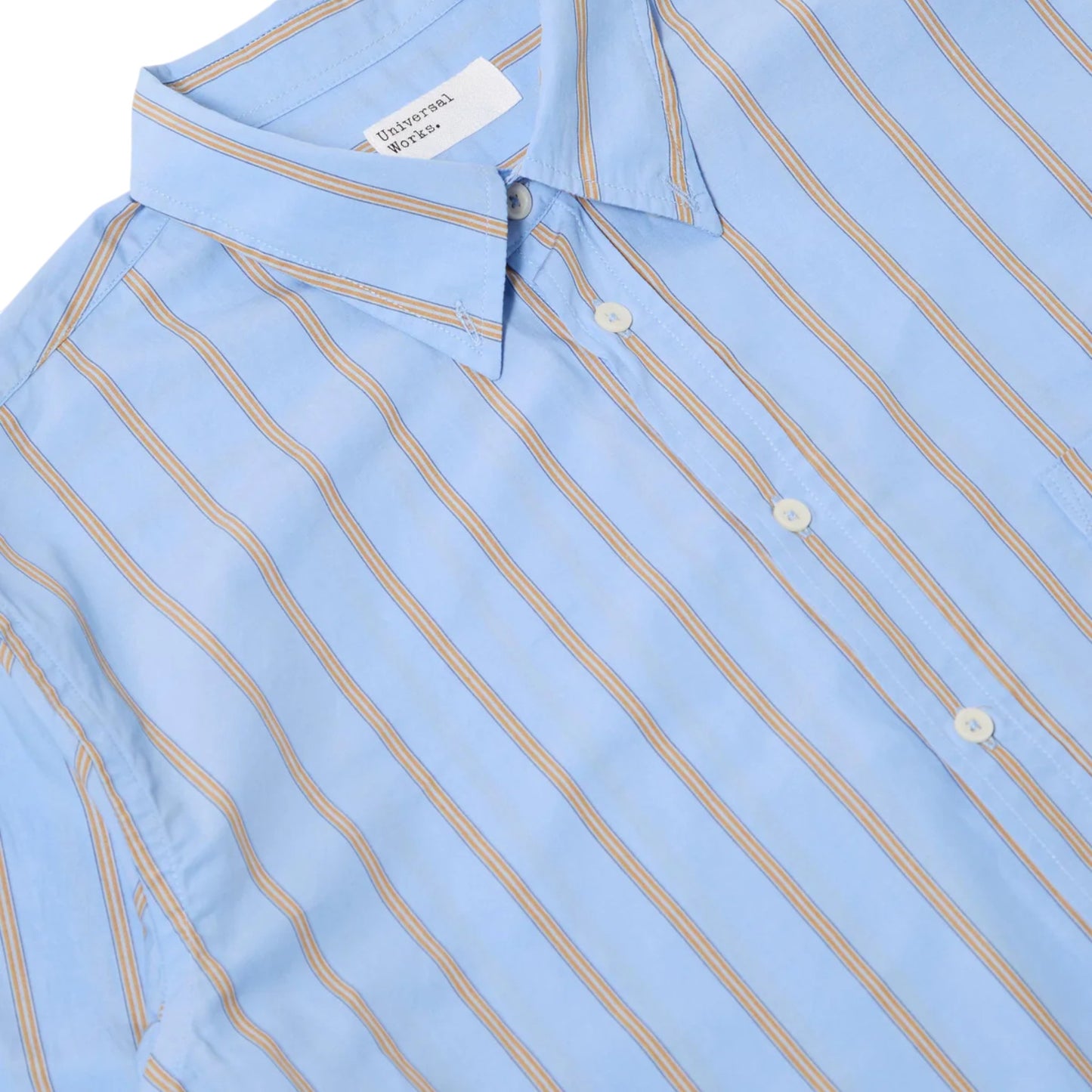 Camicia Universal Works Lazy Day Shirt Pop Stripe Four - Blue
