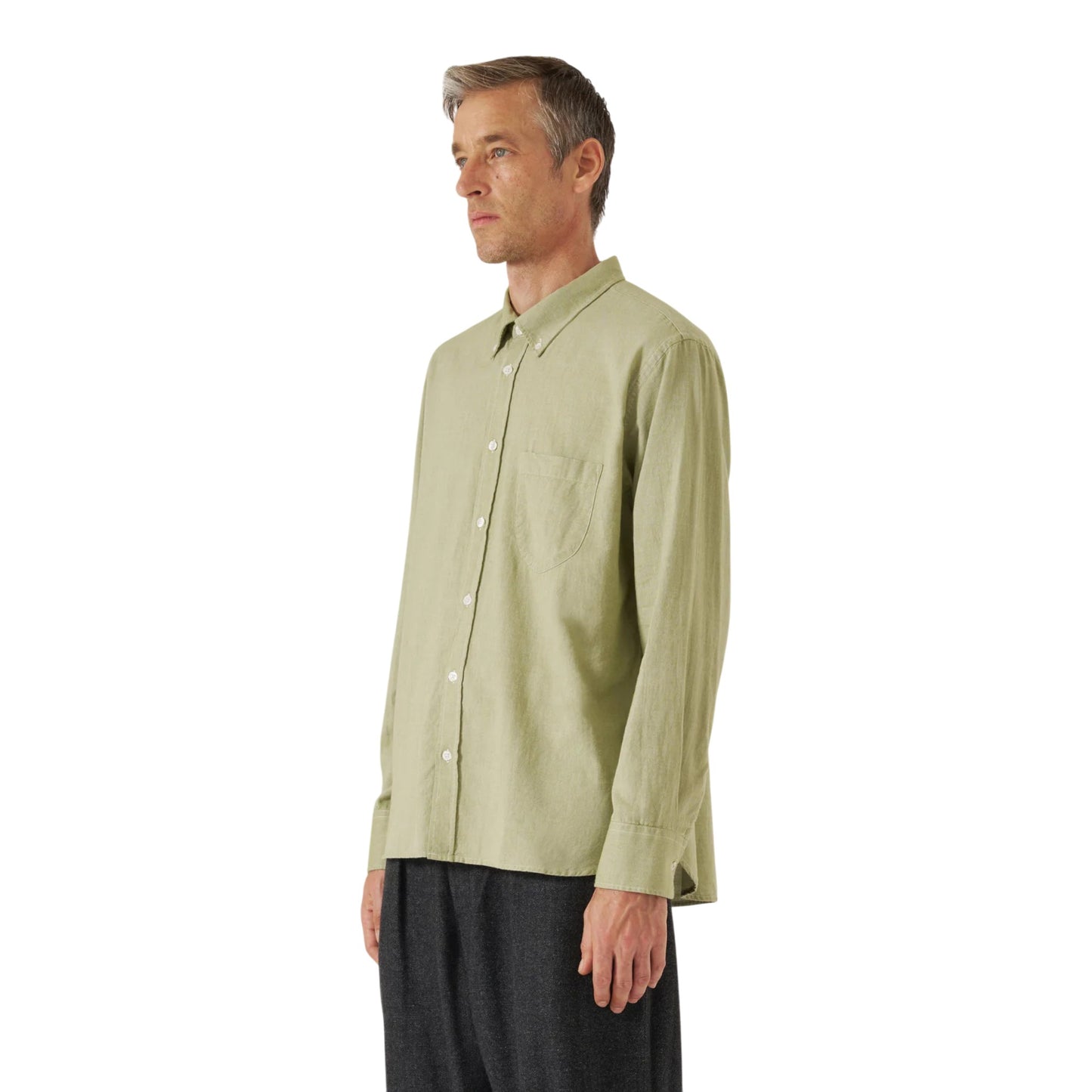 Camicia Universal Works Lazy Day Shirt Neptune Cotton - Green