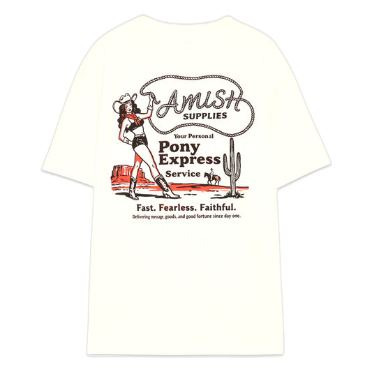 T-Shirt Amish Jersey Cowgirl - Stone Washed Ecru