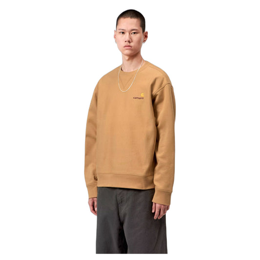 Felpa Carhartt Wip American Script Sweatshirt - Wip Dusty H Brown