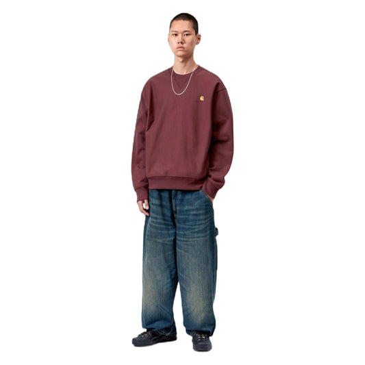 Felpa Carhartt Wip American Script Sweatshirt - Amarone