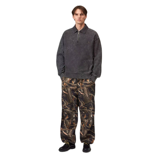 Felpa Carhartt Wip Lambert Polo Sweater - Black Moon Wash