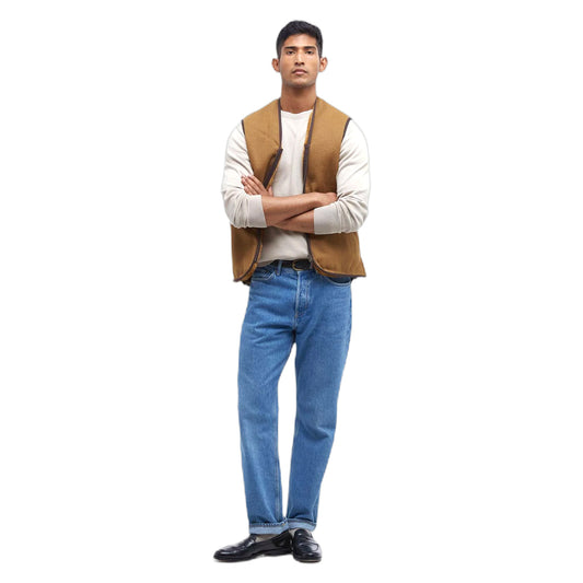 Gilet Barbour Warm Pile Waistcoat Zip - Brown