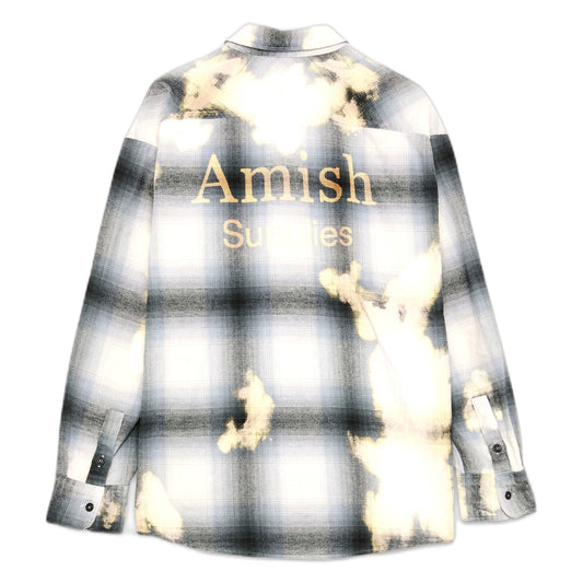 Camicia Amish Work Shirt Vheck - Bleach Grey 7 Black - Camicie di Amish | Francis Concept