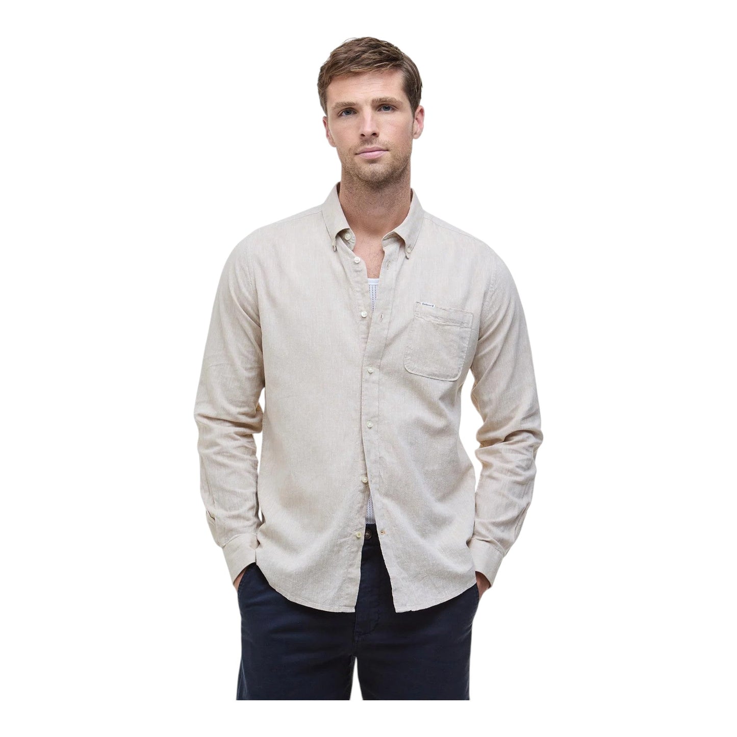 Camicia Barbour Nelson Tailored Shirt - Stone - Camicie di Barbour | Francis Concept
