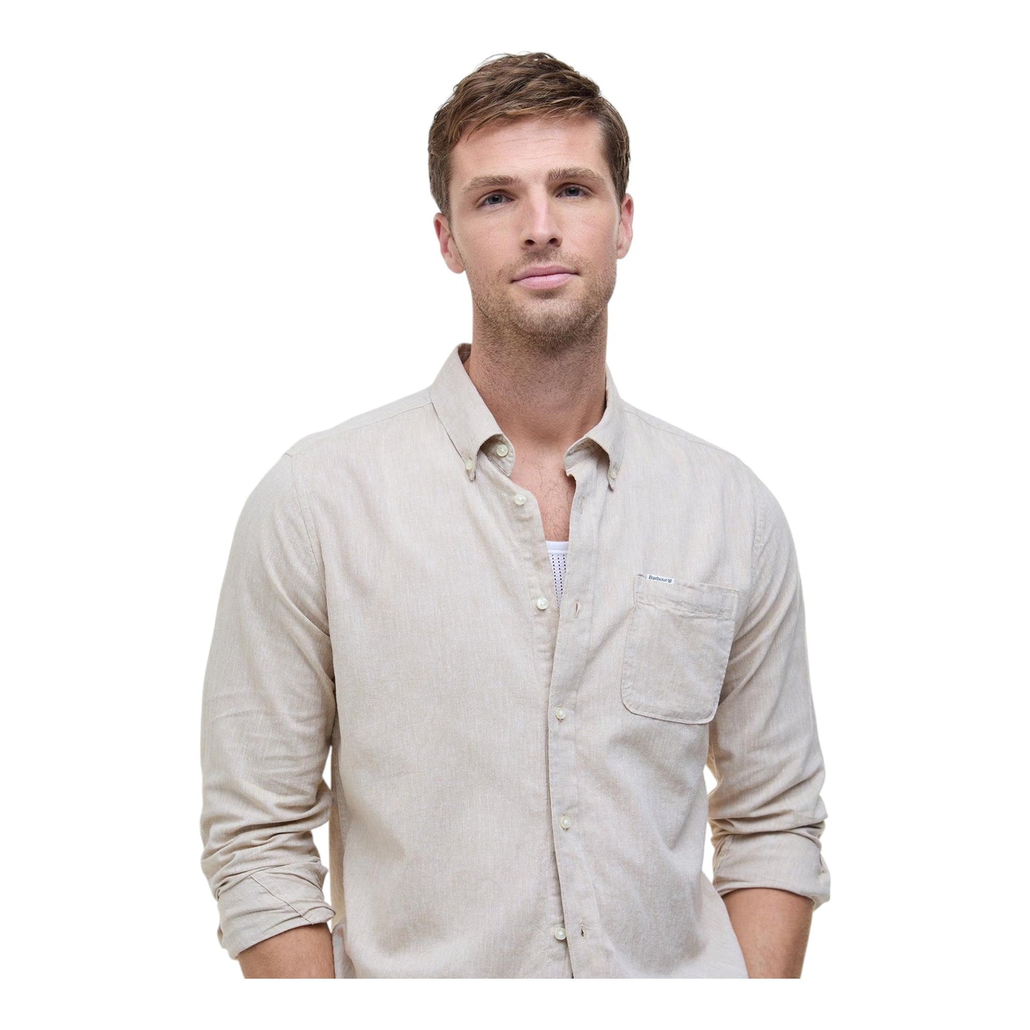 Camicia Barbour Nelson Tailored Shirt - Stone - Camicie di Barbour | Francis Concept