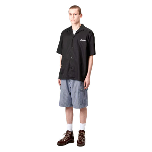 Camicia Carhartt Wip S/S Delray Shirt - Black / White-Francis Concept