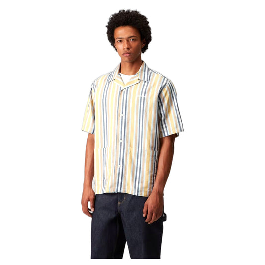 Camicia Carhartt Wip S/S Folsey Shirt - Folsey Stripe / Suncrest - Camicie di Carhartt Wip | Francis Concept