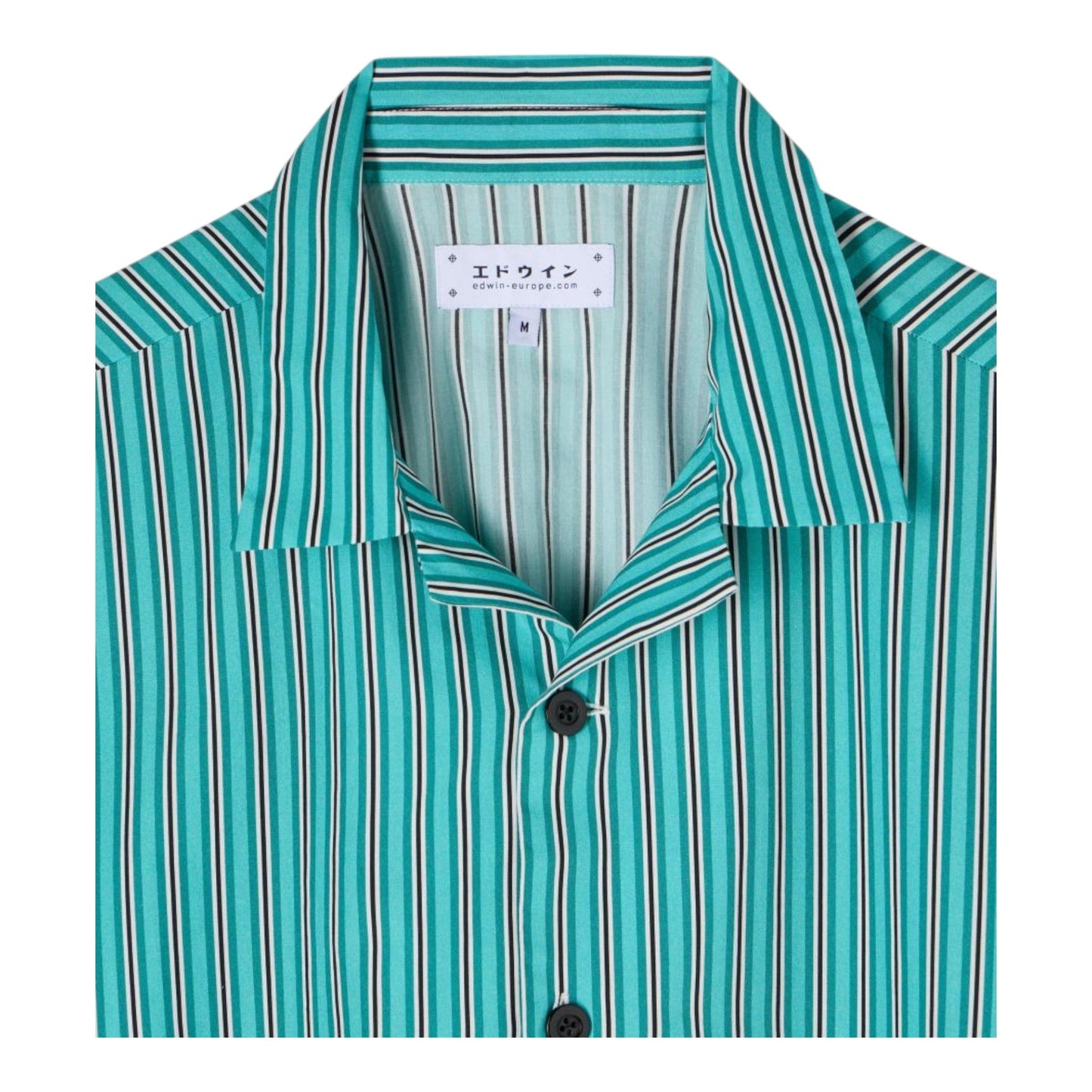 Camicia Edwin Saga Shirt SS - Green / White - Camicie di Edwin | Francis Concept