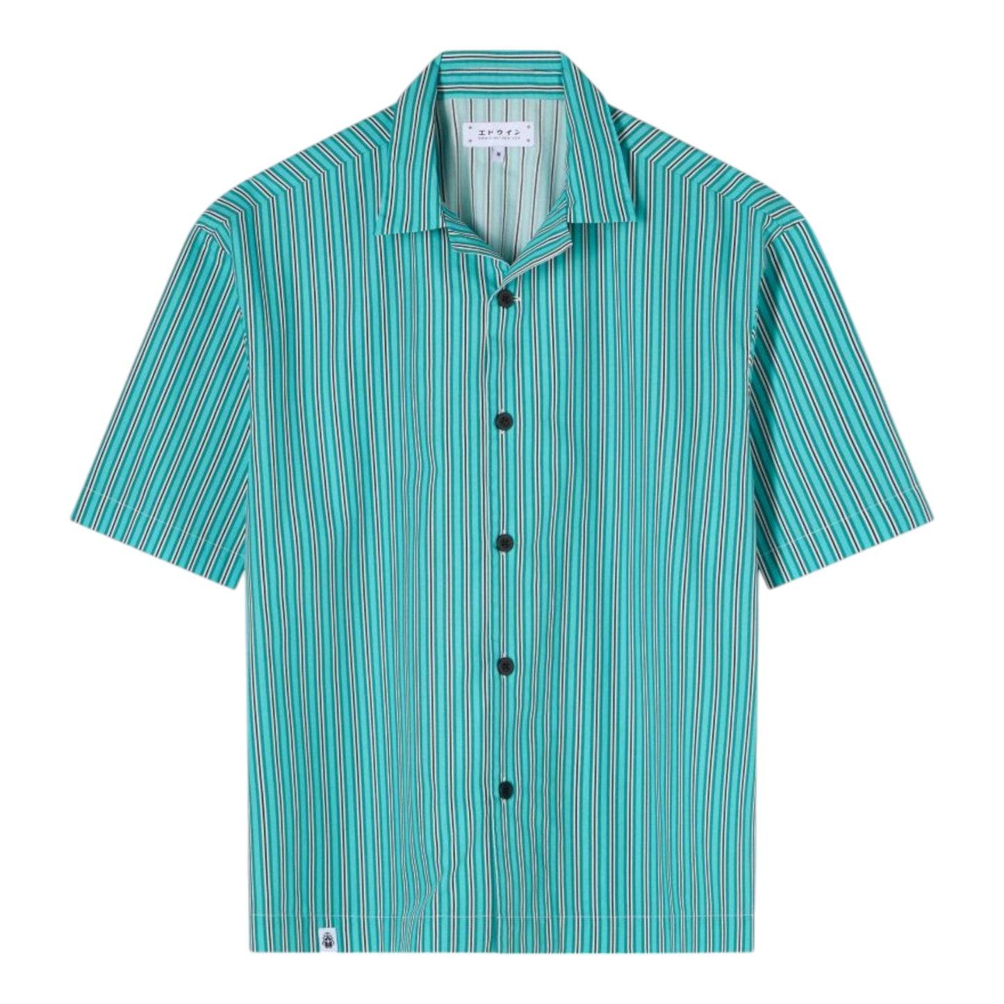 Camicia Edwin Saga Shirt SS - Green / White - Camicie di Edwin | Francis Concept