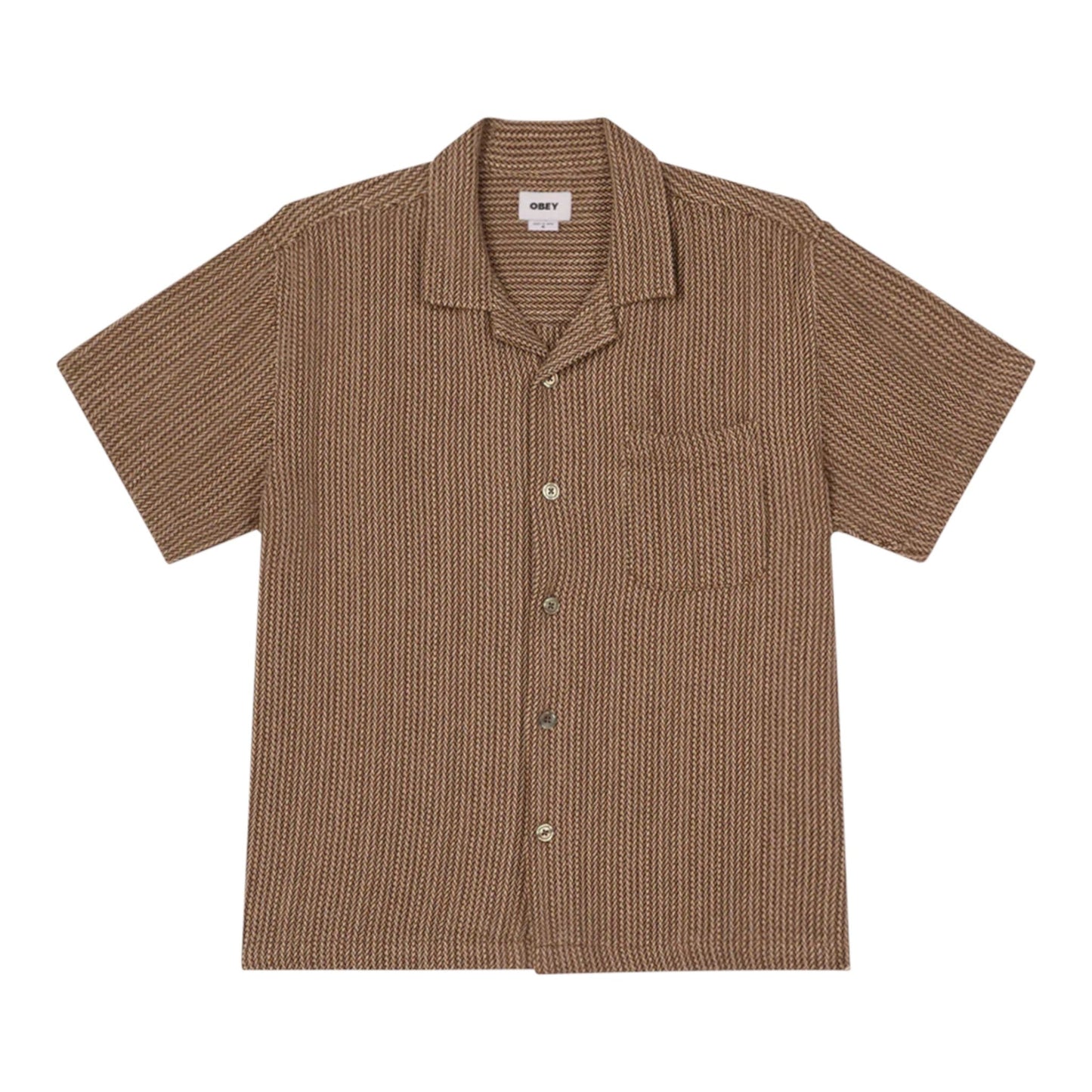 Camicia Obey Horace Woven SS - Unbleached Multi - Camicie di Obey | Francis Concept