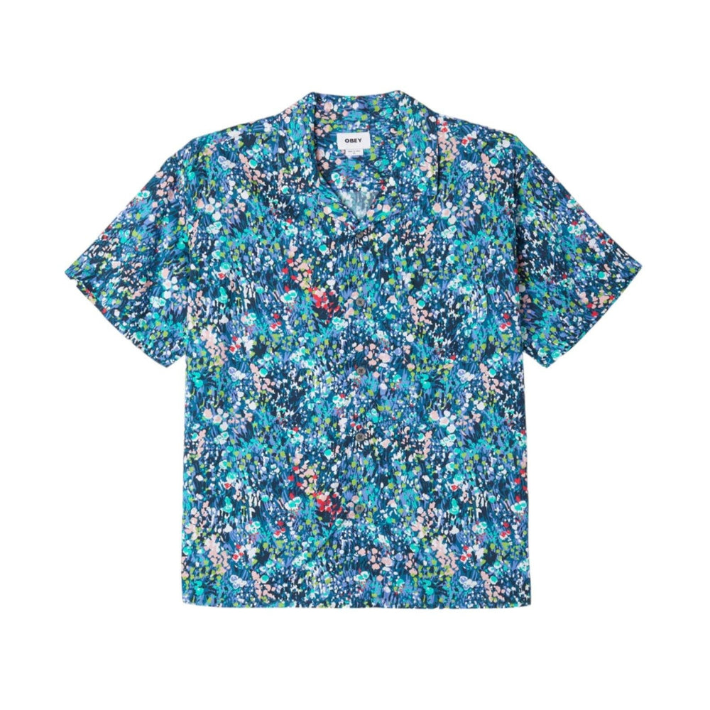 Camicia Uomo Obey Garden Woven Shirt - Blue - Camicie di Obey | Francis Concept