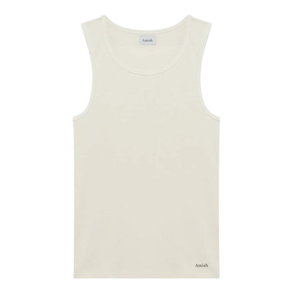 Canotta Amish Rib Micro Logo - Off White - T-Shirt di Amish | Francis Concept