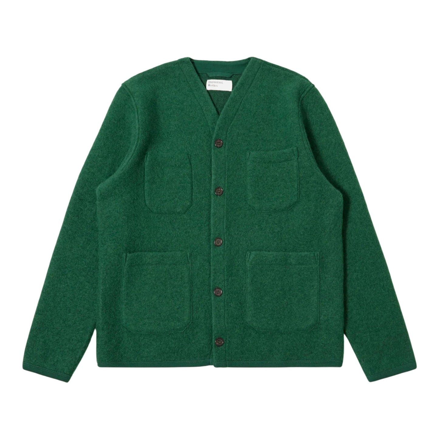 Cardigan Universal Works Wool Fleece - Green - Giacca di Universal Works | Francis Concept