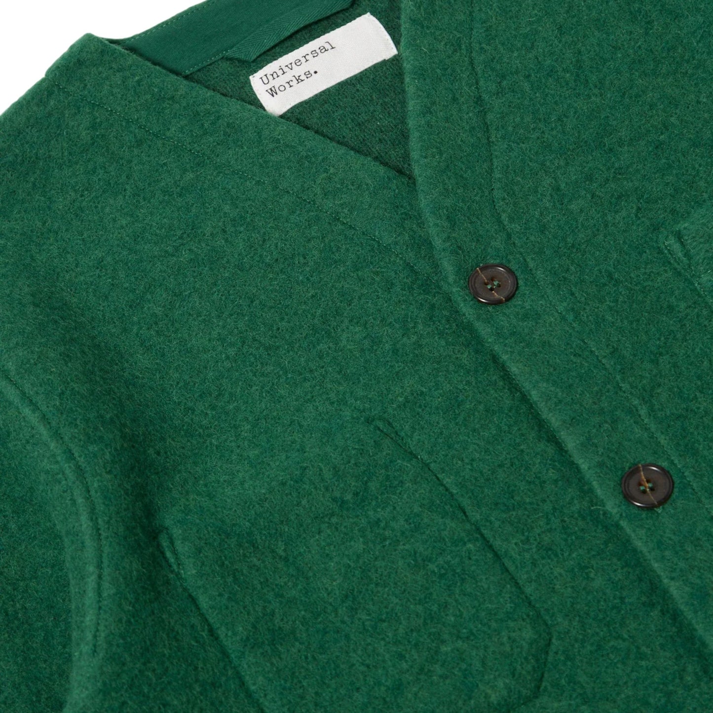 Cardigan Universal Works Wool Fleece - Green - Giacca di Universal Works | Francis Concept