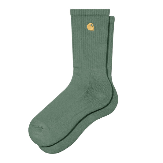 Carhartt Wip Chase Socks - Duck Green / Gold - Calzini Lunghi di Carhartt Wip | Francis Concept