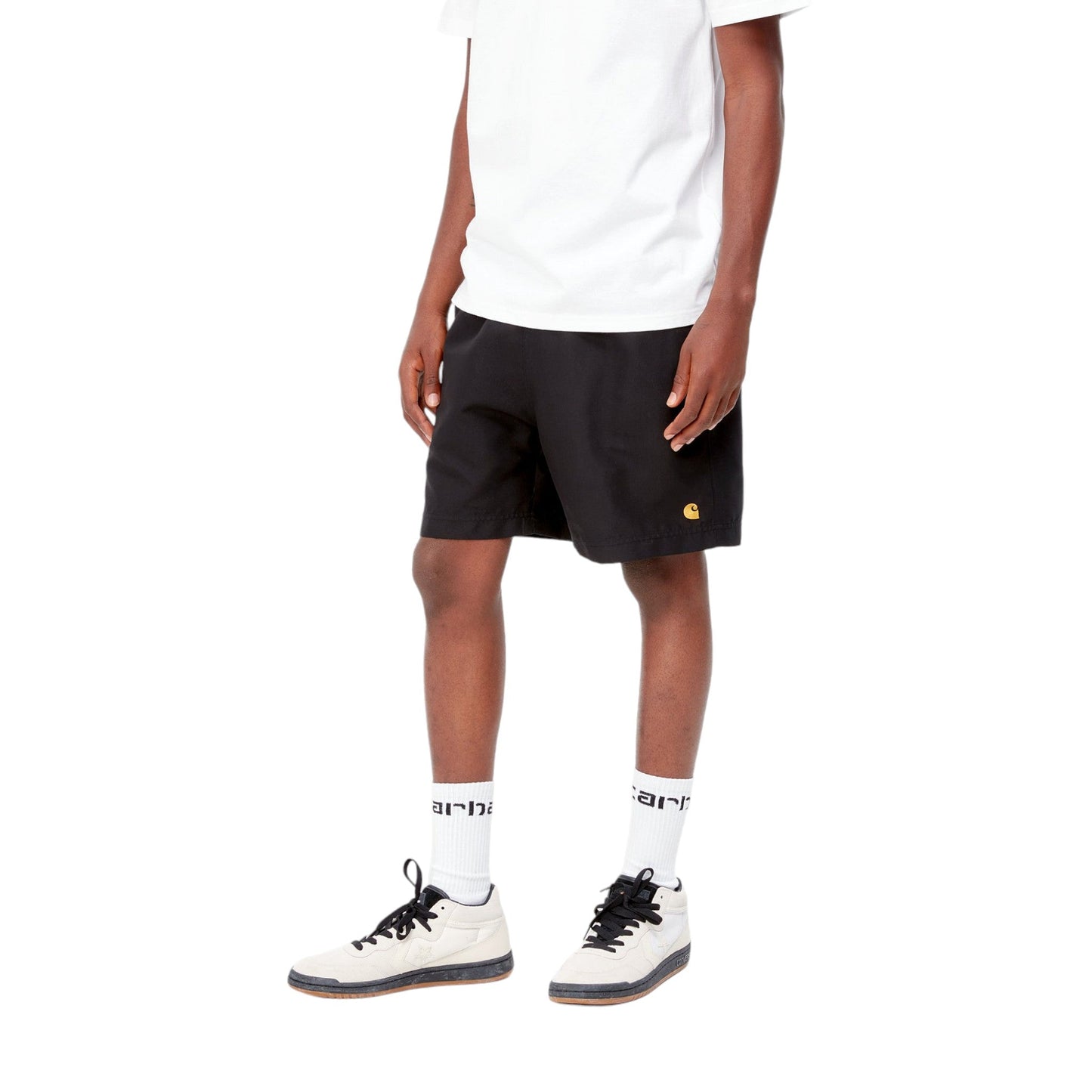 Carhartt Wip Chase Swim Trunks - Black / Gold - Costumi di Carhartt Wip | Francis Concept