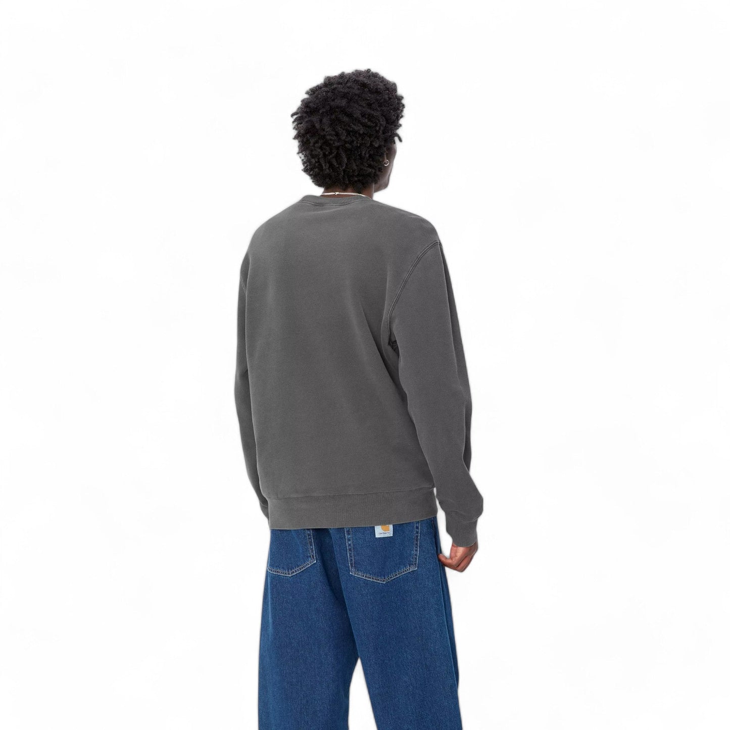 Carhartt Wip Duster Script Sweat - Black (Garment Dyed) - Felpe di Carhartt Wip | Francis Concept