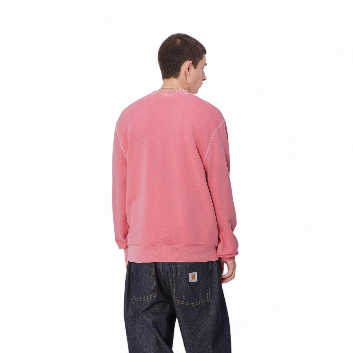 Carhartt Wip Duster Script Sweat - Charm Pink (Garmente Dyed) - Felpe di Carhartt Wip | Francis Concept