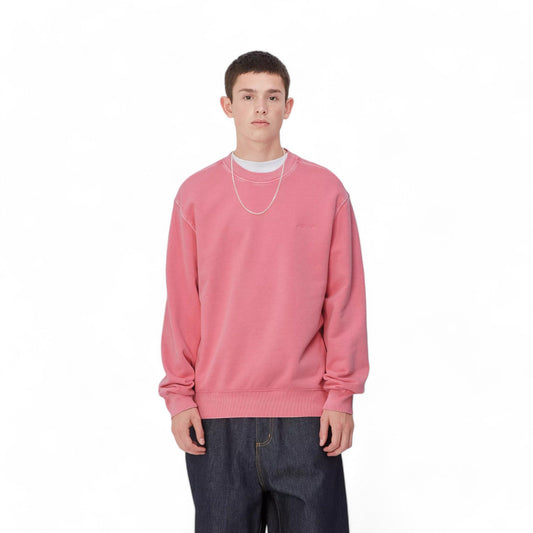 Carhartt Wip Duster Script Sweat - Charm Pink (Garmente Dyed) - Felpe di Carhartt Wip | Francis Concept