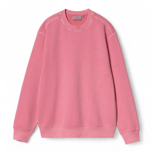 Carhartt Wip Duster Script Sweat - Charm Pink (Garmente Dyed) - Felpe di Carhartt Wip | Francis Concept