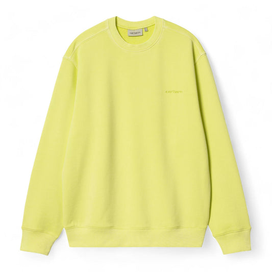 Carhartt Wip Duster Script Sweat - Lime (Garment Dyed) - Felpe di Carhartt Wip | Francis Concept