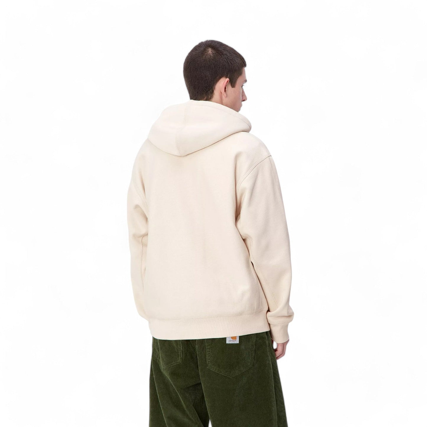 Carhartt Wip Hooded American Script - Moonbeam - Felpe di Carhartt Wip | Francis Concept