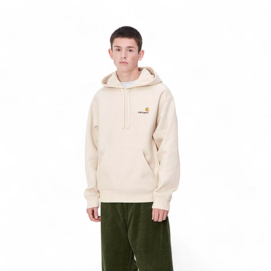 Carhartt Wip Hooded American Script - Moonbeam - Felpe di Carhartt Wip | Francis Concept