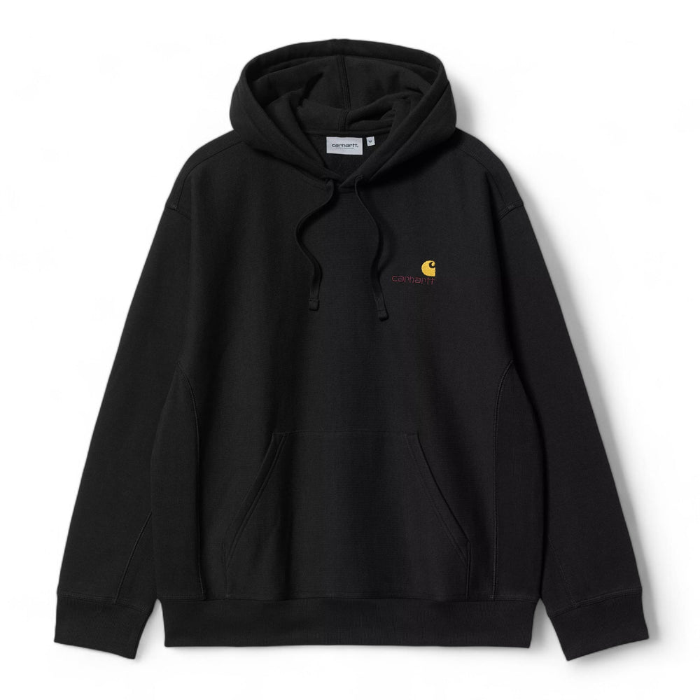 Carhartt Wip Hooded American Script Sweat - Black / Gold - Felpe di Carhartt Wip | Francis Concept