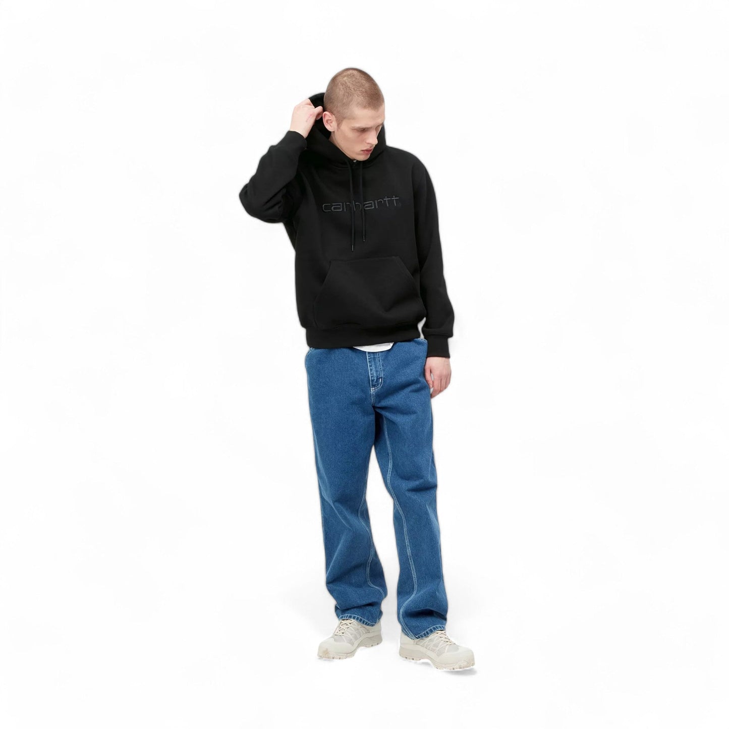 Carhartt Wip Hooded Carhartt Sweat - Black /Black - Felpe di Carhartt Wip | Francis Concept