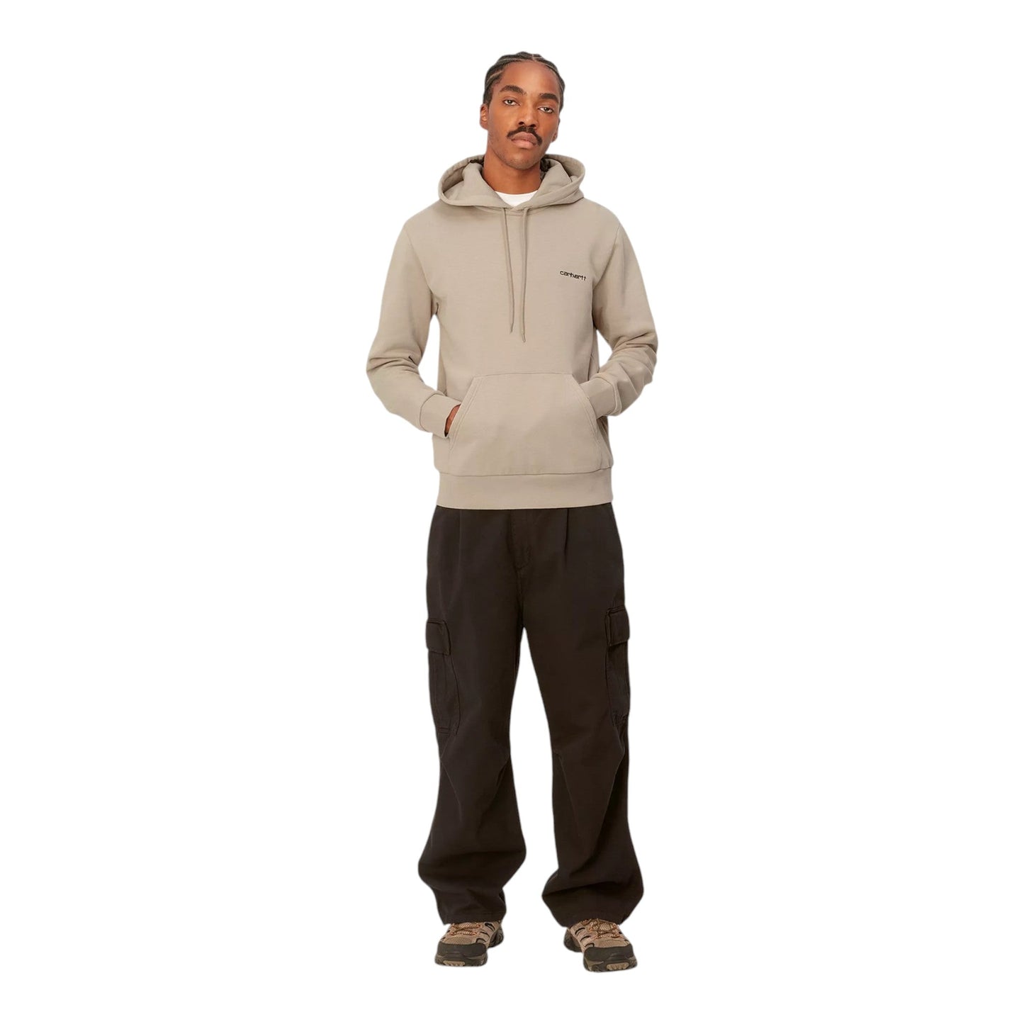 Carhartt Wip Hooded Embroidery Script - Wall / Black - Felpe di Carhartt Wip | Francis Concept