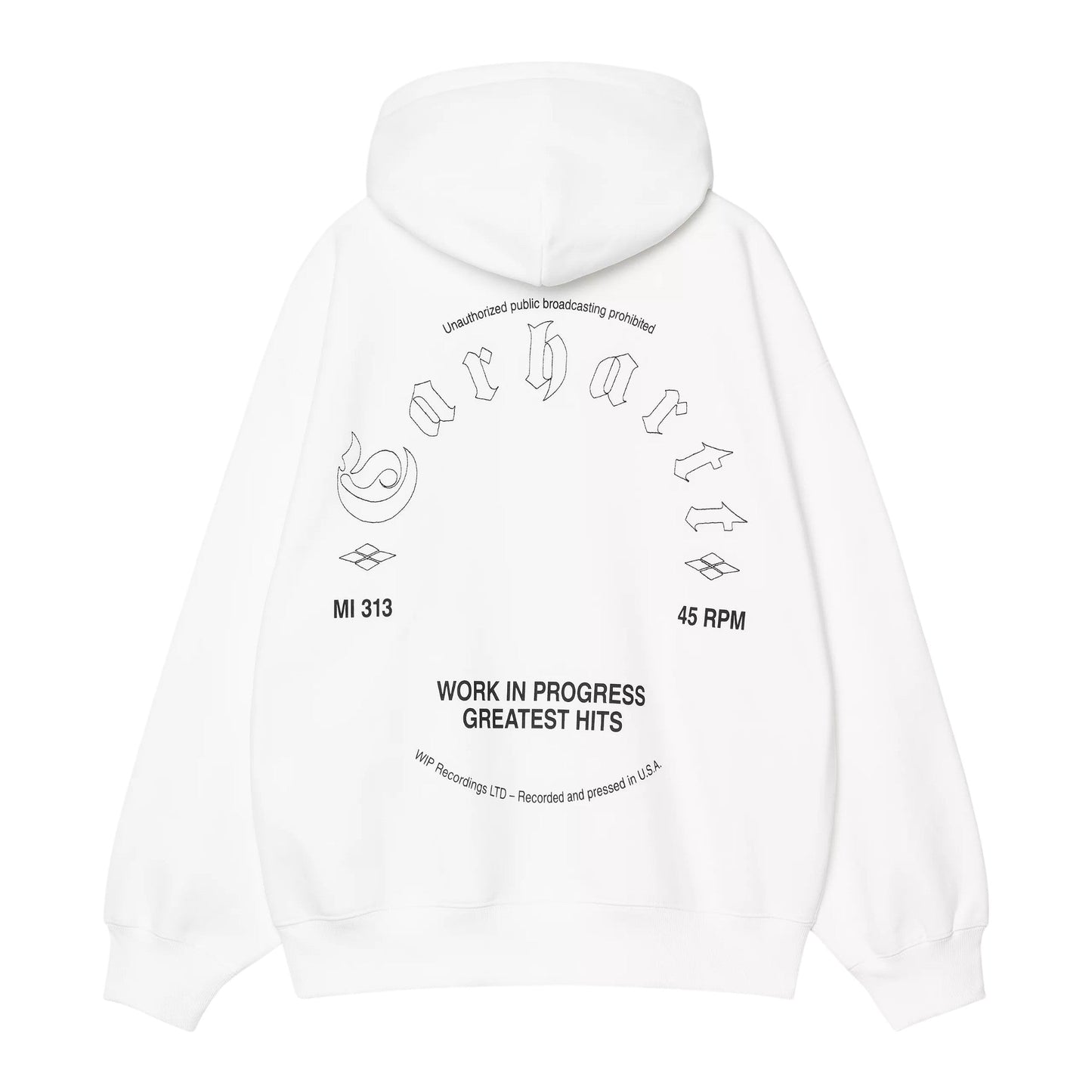 Carhartt Wip Hooded Greatest Hits Sweat - White / Black - Felpe di Carhartt Wip | Francis Concept