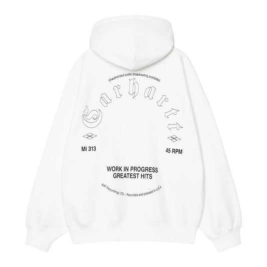 Carhartt Wip Hooded Greatest Hits Sweat - White / Black - Felpe di Carhartt Wip | Francis Concept