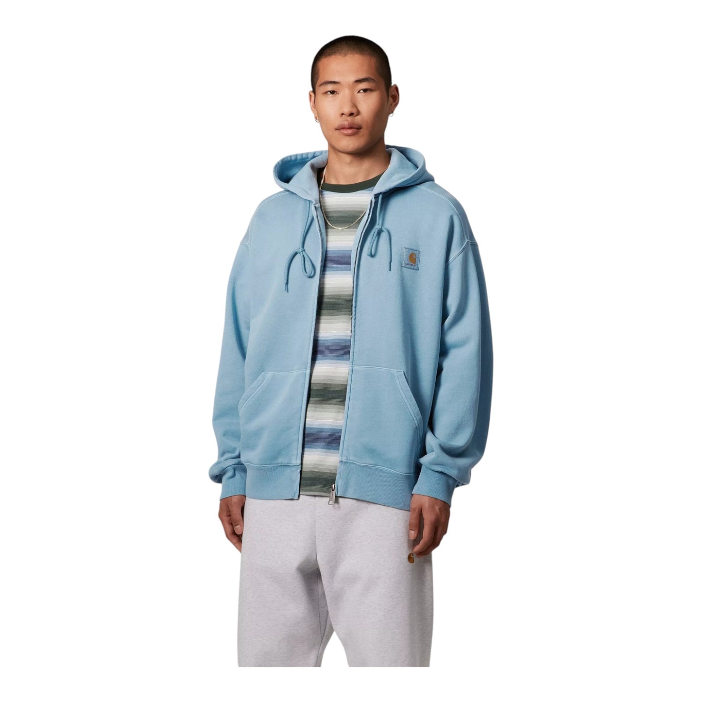 Carhartt Wip Hooded Nelson Jacket - Clay Blue Garment Dyed - Felpe di Carhartt Wip | Francis Concept