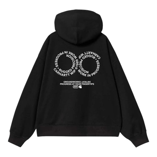 Carhartt Wip Hooded Rotation Sweat - Black / White - Felpe di Carhartt Wip | Francis Concept